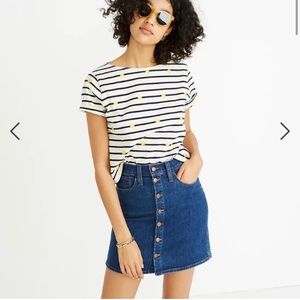 Madewell Stretch Denim Button Fly Mini Skirt